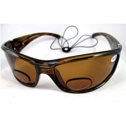 Lunettes bifocales soleil caramel translucide strié