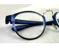 Lunettes loupes 3/4 cercles mixtes fine lame métal bleu