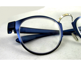 Lunettes loupes 3/4 cercles mixtes fine lame métal bleu