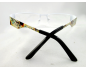 Lunettes loupes métal  branche peignée demi-verres flex*