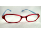 Lunettes loupes rectangles rouge et branches bicolores