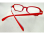 Lunettes loupes rectangles rouge et branches bicolores