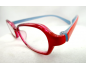 Lunettes loupes rectangles rouge et branches bicolores