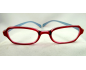 Lunettes loupes rectangles rouge et branches bicolores