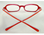 Lunettes loupes rectangles rouge et branches bicolores