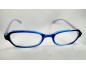 Lunettes loupes rectangles bleu et branches bicolores