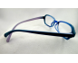 Lunettes loupes rectangles bleu et branches bicolores