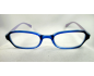 Lunettes loupes rectangles bleu et branches bicolores