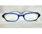 Lunettes loupes rectangles bleu et branches bicolores