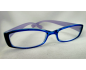  Lunettes loupes rectangles GM  bleu et branches bicolores