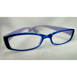  Lunettes loupes rectangles GM  bleu et branches bicolores