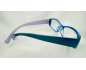  Lunettes loupes rectangles GM  bleu et branches bicolores