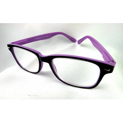 Lunettes loupes +6.5, +7 bicolore violet style wayfarer Flex